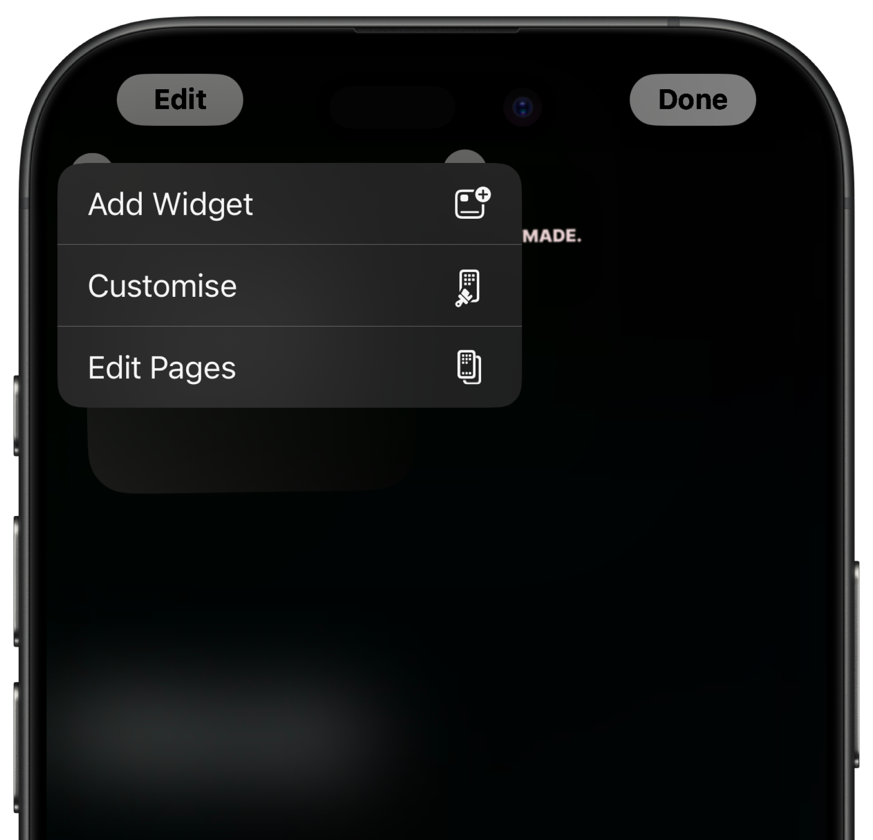 PLACE WIDGET step